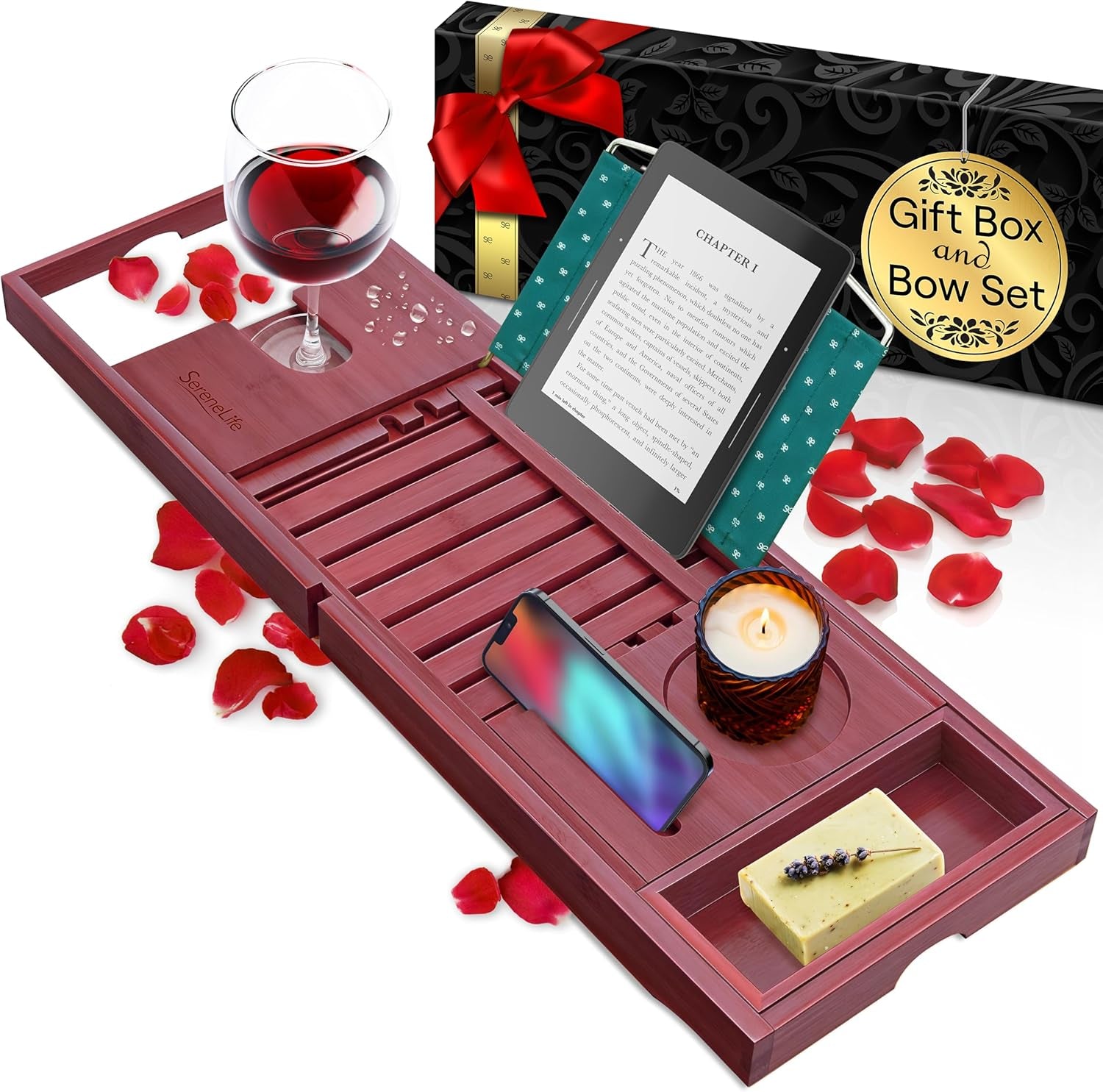 Elevate Your Relaxation:  Premium Expandable Bathtub Tray - Perfect Gift for Moms, Weddings & Anniversaries! 🛁🎁💖