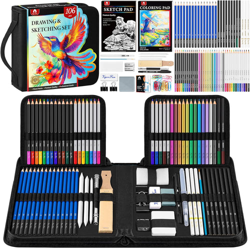 Unleash Your Creativity with Our 106 PCS Art Supplies Sketching Kit! Perfect for Artists of All Levels 🎨✨