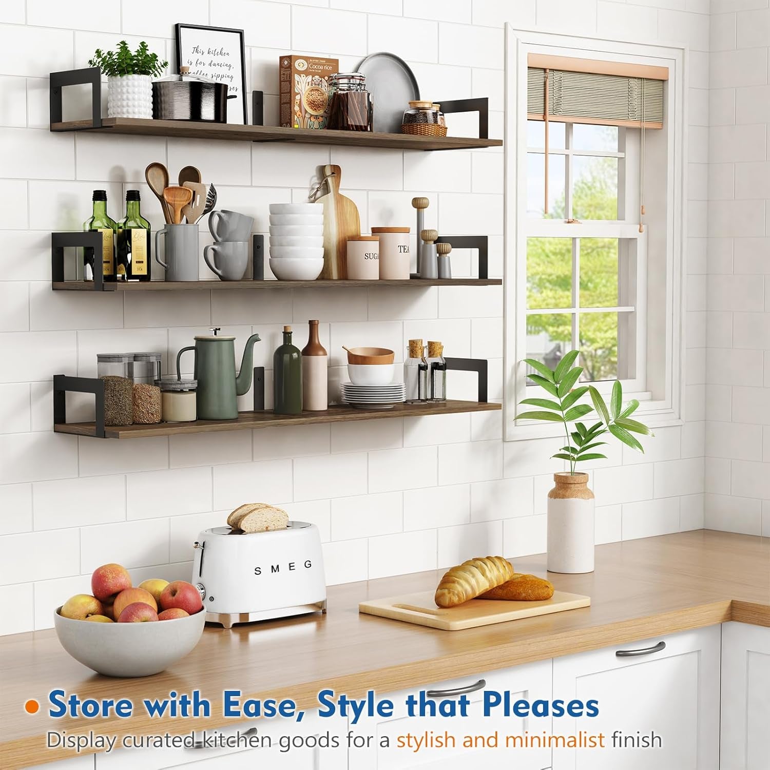 Floating Shelves for Wall 36 Inches Long 8 Inch Deep, Large Wall Book Shelves Fo