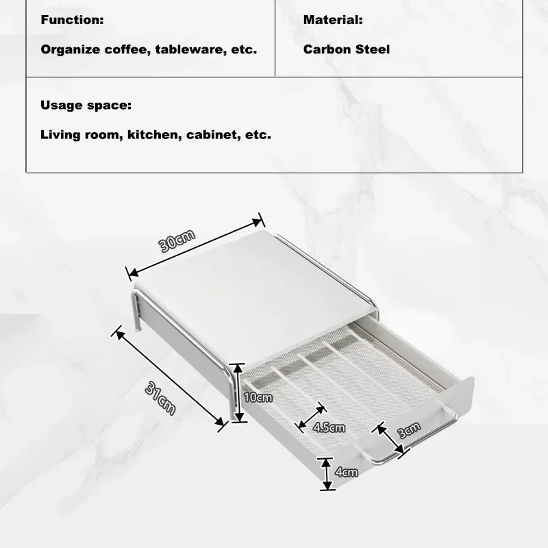 Capsule Coffee Display Rack Storage drawer Bar Ins Wind Table Top Tea Bag Storage Box Coffee Machine Base Drawer Storage Shelves