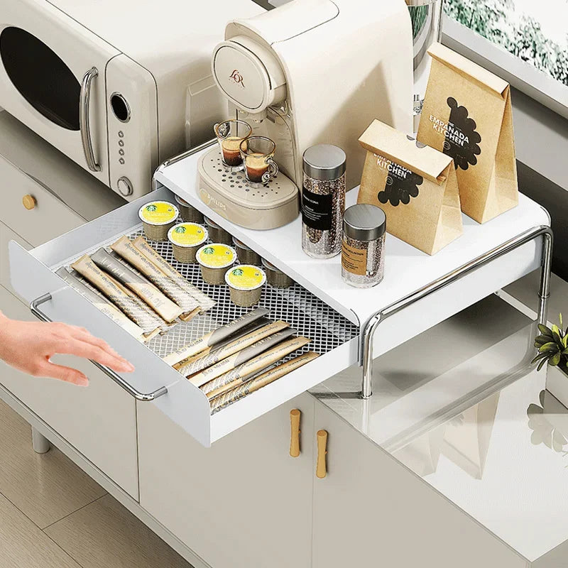 Capsule Coffee Display Rack Storage drawer Bar Ins Wind Table Top Tea Bag Storage Box Coffee Machine Base Drawer Storage Shelves