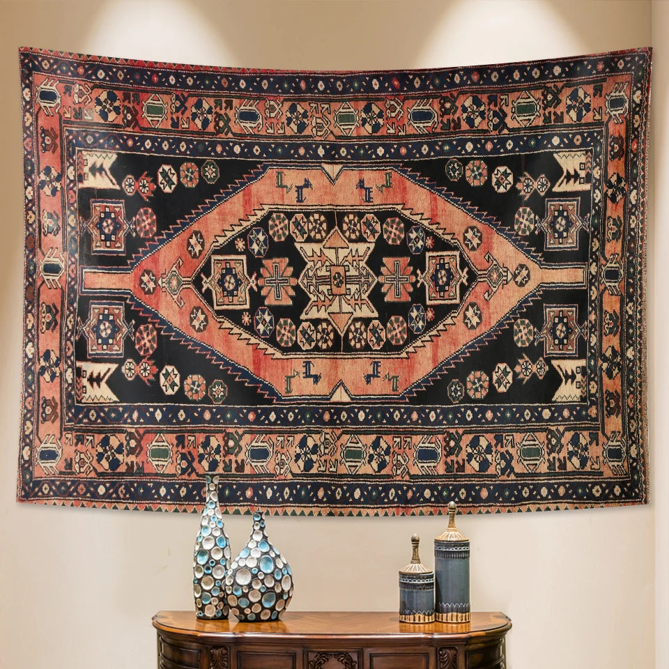 Retro Geometric Mandala Wall Tapestryts yoga mat