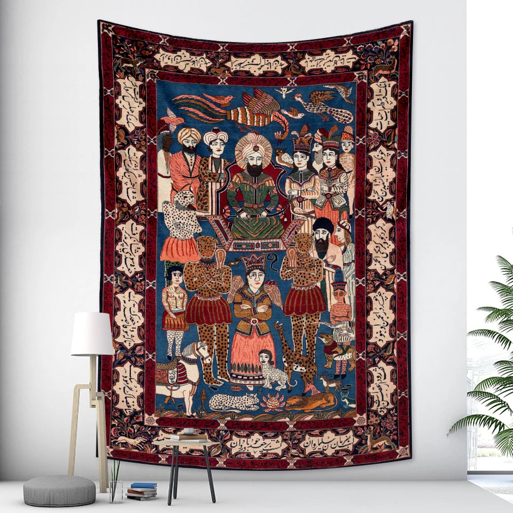 Retro Geometric Mandala Wall Tapestryts yoga mat