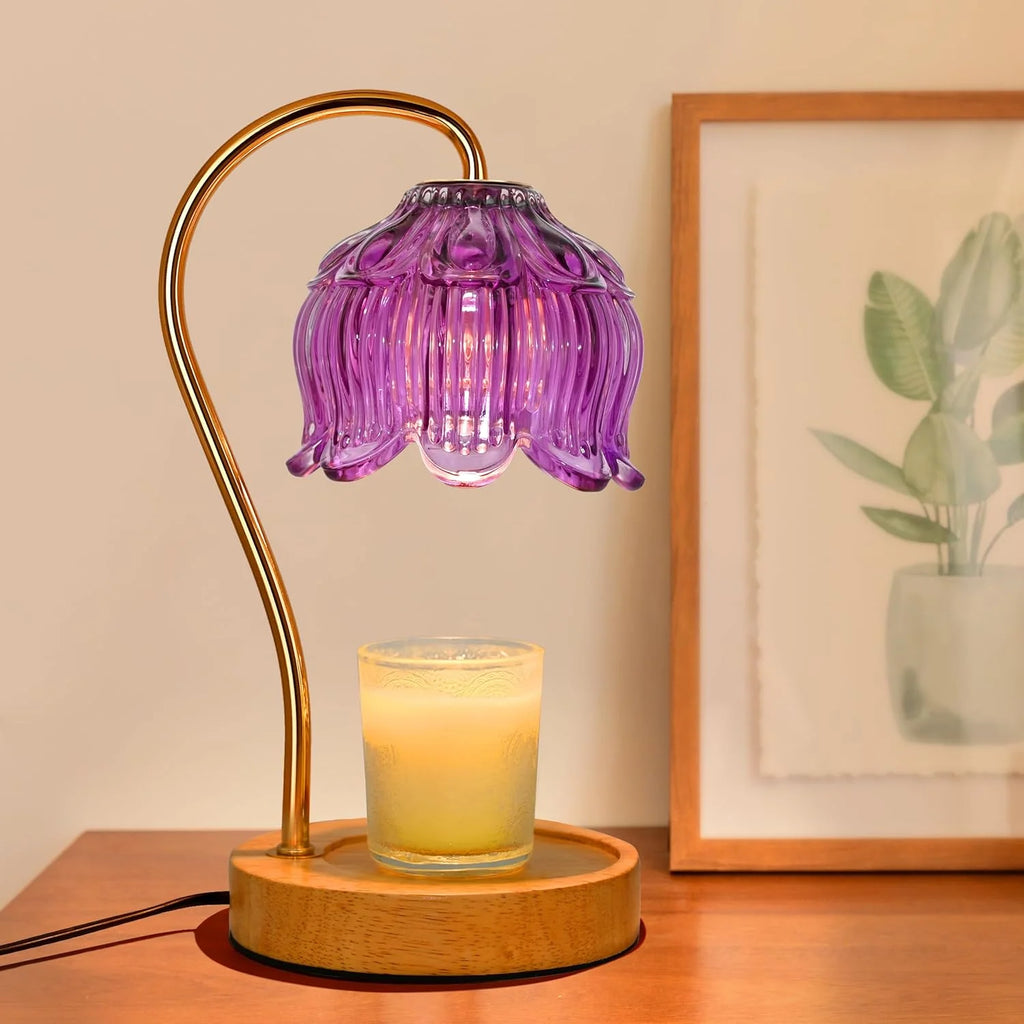 Flower Candle Warmer Lamp with Timer, Dimmable Candle Lamp Warmer, Christmas Birthday Gift, House Warming Decor, For Jar Candles