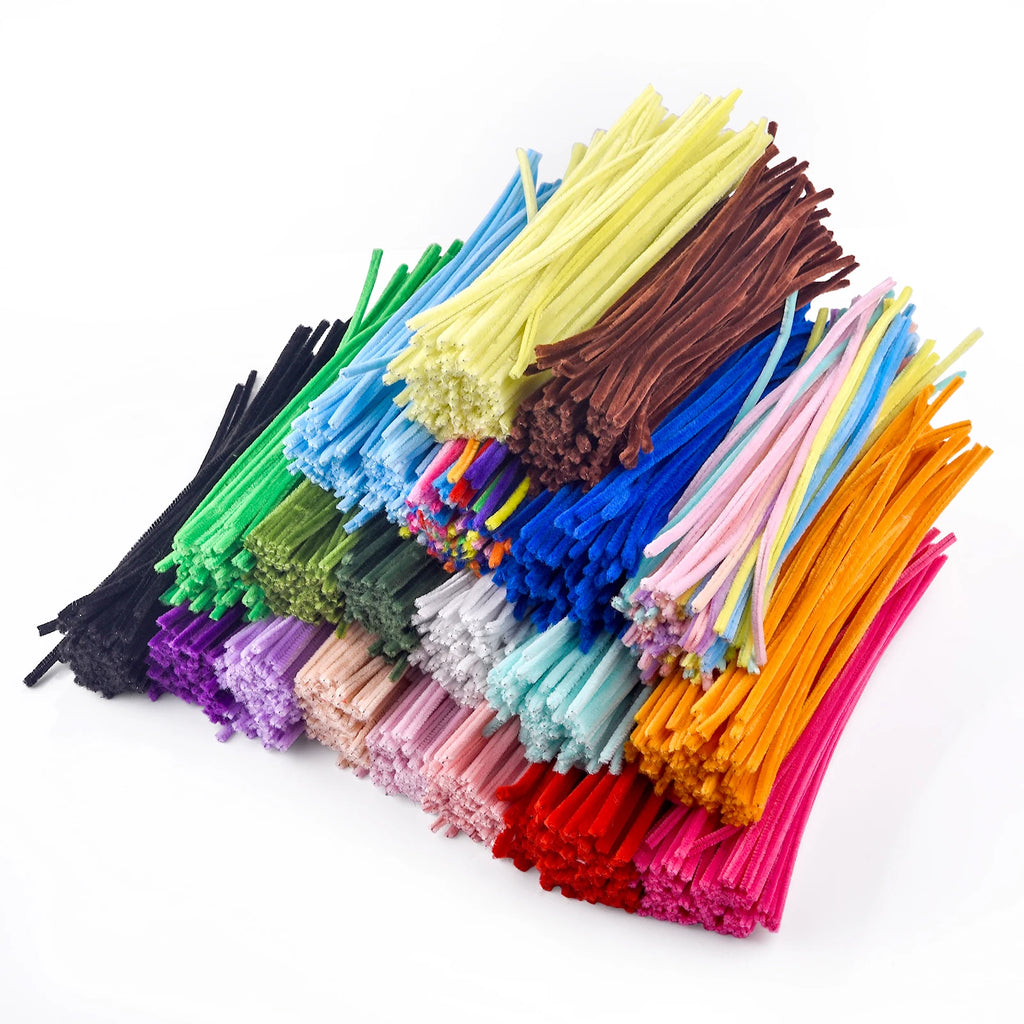 100pcs Colorful Chenille Stems – Soft Pipe Cleaners for DIY Crafts | 30cm Twist Plush Wire Sticks for Kids & Creative Hobbies
