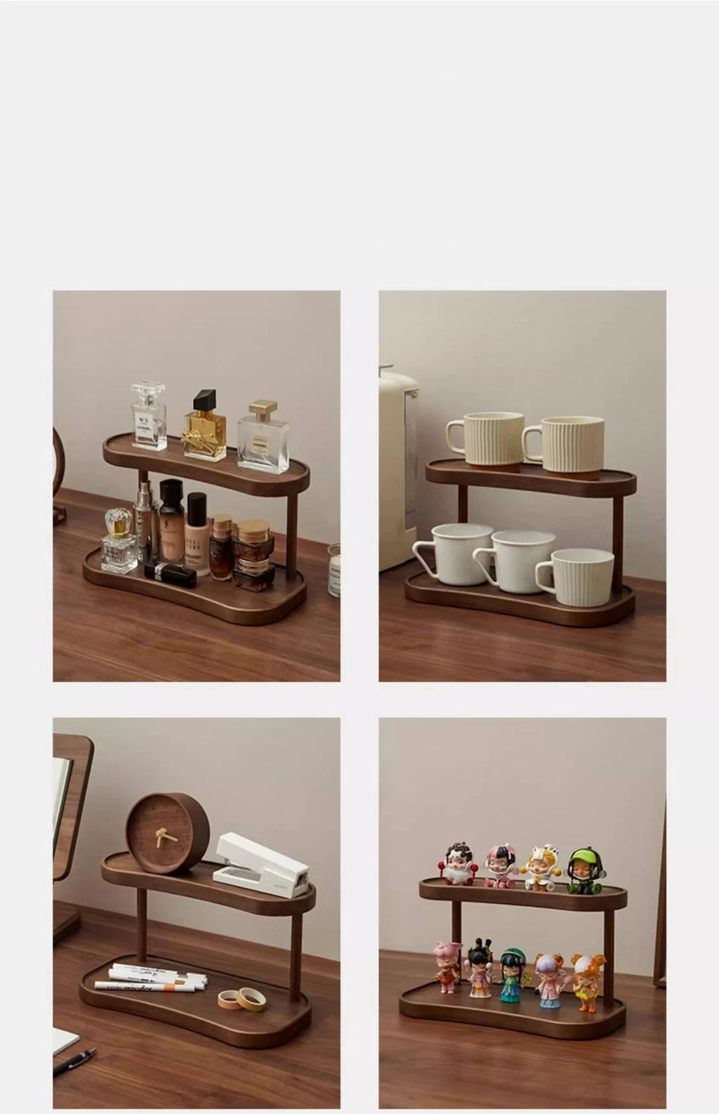2-Tier Bamboo Vanity & Coffee Bar Organizer