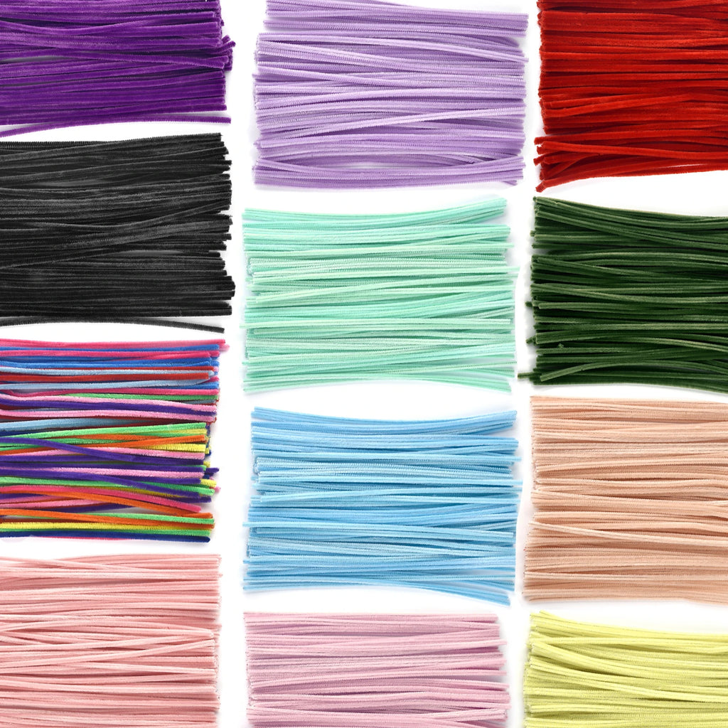 100pcs Colorful Chenille Stems – Soft Pipe Cleaners for DIY Crafts | 30cm Twist Plush Wire Sticks for Kids & Creative Hobbies