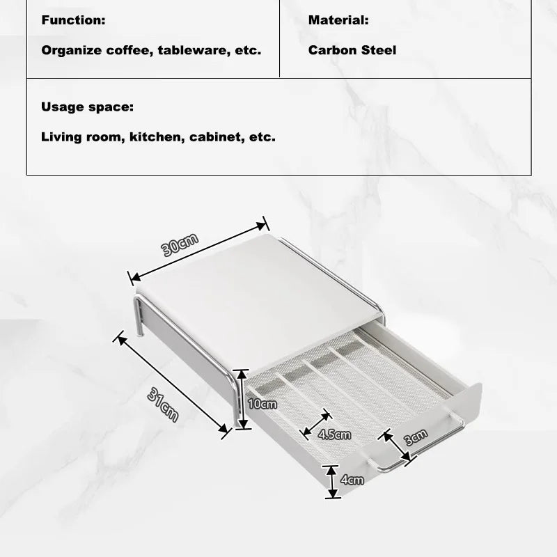 Capsule Coffee Display Rack Storage drawer Bar Ins Wind Table Top Tea Bag Storage Box Coffee Machine Base Drawer Storage Shelves