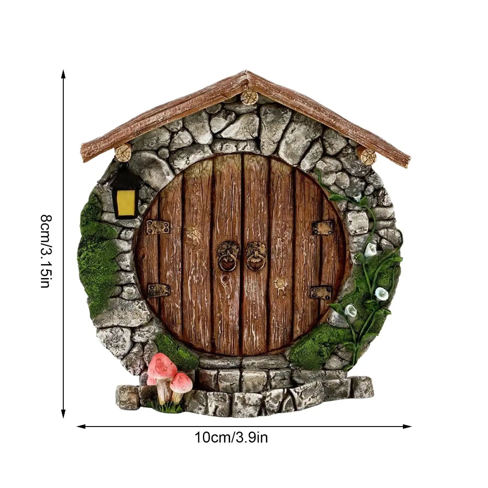 2D Fairy Garden Miniatures Gnome Window Door Set – Pendant Glow In The Dark Creative Ornaments Crafts for Fairy Garden Decorations