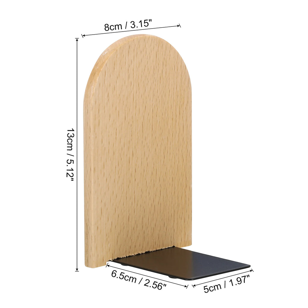 Wood & Metal Desktop Bookends (Set of 2)