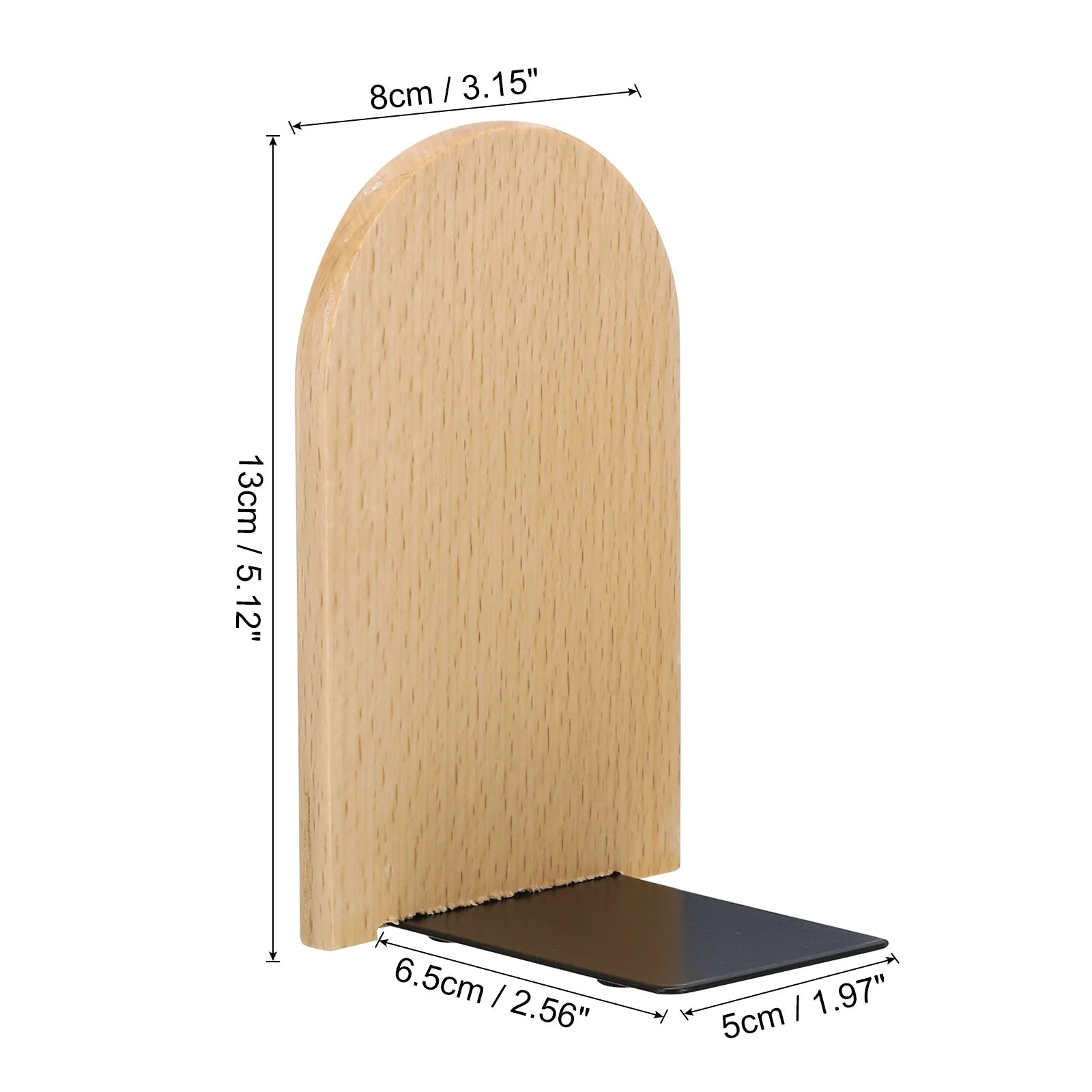 Wood & Metal Desktop Bookends (Set of 2)
