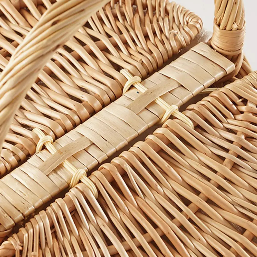 Oval Wicker Picnic Basket with Lid