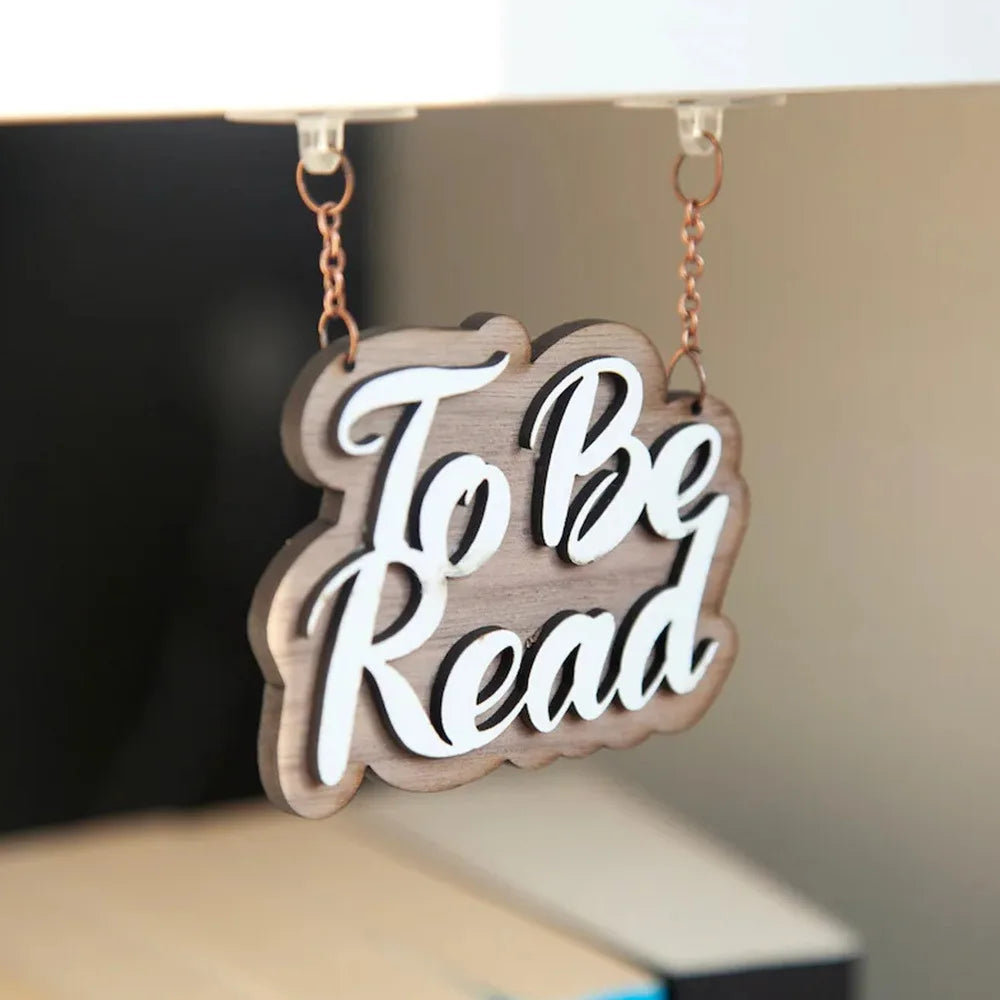 New Wooden Bookshelf Hanging Decoration Dark Romance Decorative Bookshelf Classification Bookshelf Signs for Library