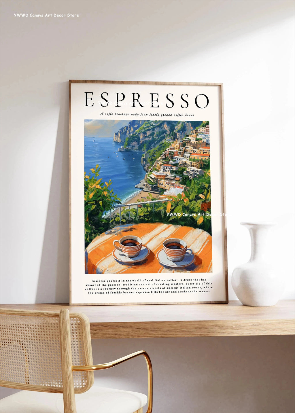 Buongiorno Espresso Canvas Print What Is Tea Food and Beverage Kitchen Wall Art Poster for Modern Living Room Home Decor