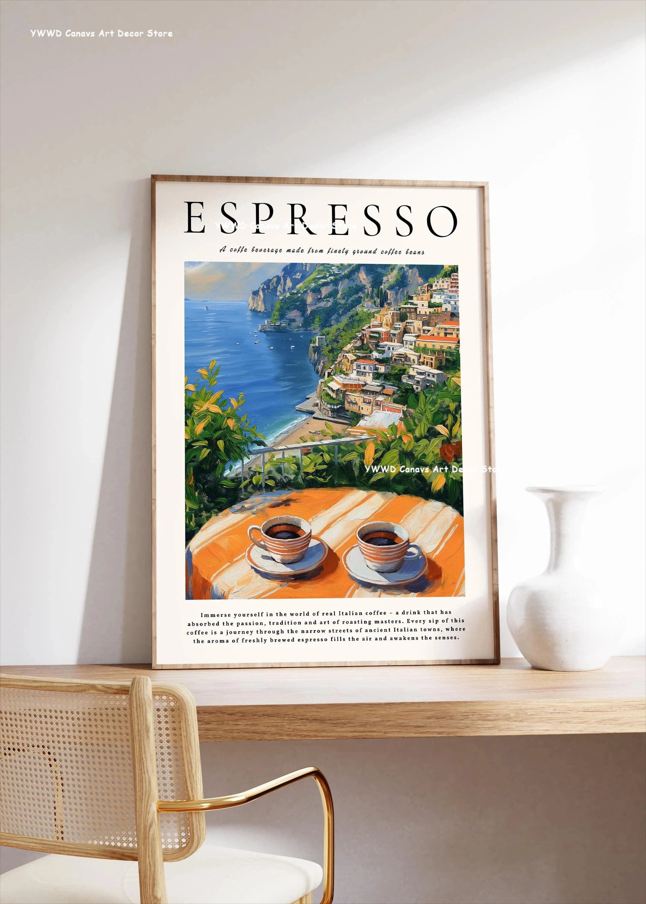 Buongiorno Espresso Canvas Print What Is Tea Food and Beverage Kitchen Wall Art Poster for Modern Living Room Home Decor