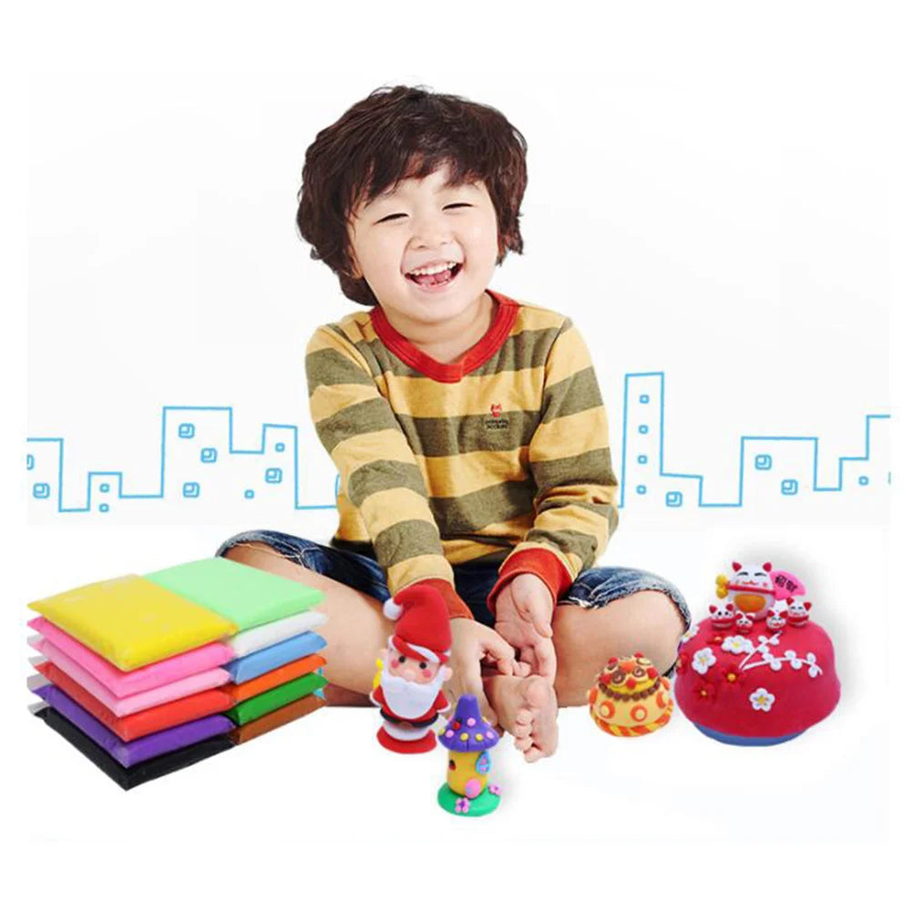 36 Colors Non-Toxic Air Dry Modeling Clay Craft Set – Vibrant Crystal Colorful Moulding Dough DIY Toy Plasticine Ki