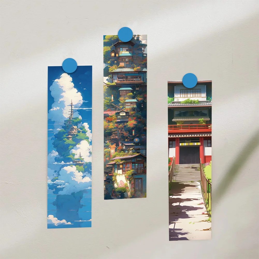 30Pcs Hayao Miyazaki Manga Style Bookmarks Student Gifts DIY Creative Art Decoration Reading Book Page Marking Cards