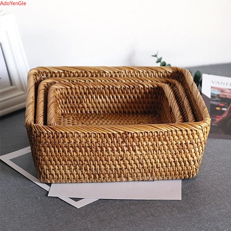 Rattan Bamboo Woven Storage Basket