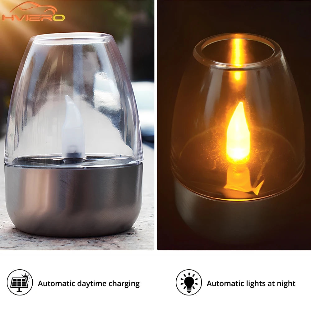 LED Solar Candles Light – Flameless Rechargeable Night Lights for Garden Decor, Outdoor Wedding, Party &amp; Waterproof Atmosphere Lamp