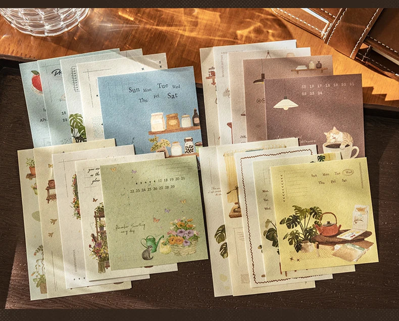 Journal GO 20pcs Time with You Note Pads Creative Warm Journaling Scrapbook Decorative Material Paper Stationery Notes