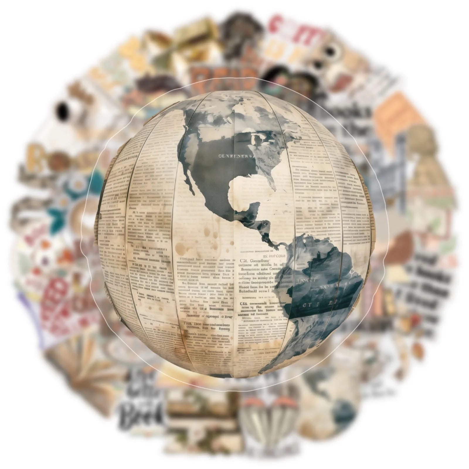 Vintage Bookish Reader Sticker Pack