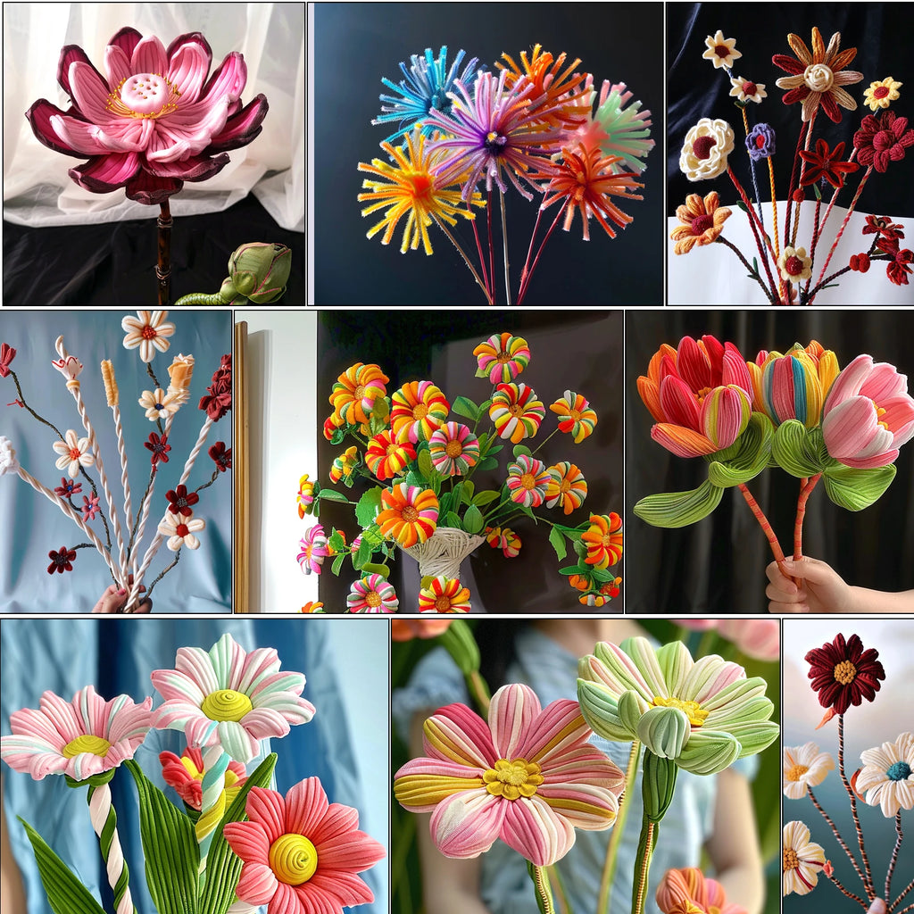 100pcs Colorful Chenille Stems – Soft Pipe Cleaners for DIY Crafts | 30cm Twist Plush Wire Sticks for Kids & Creative Hobbies