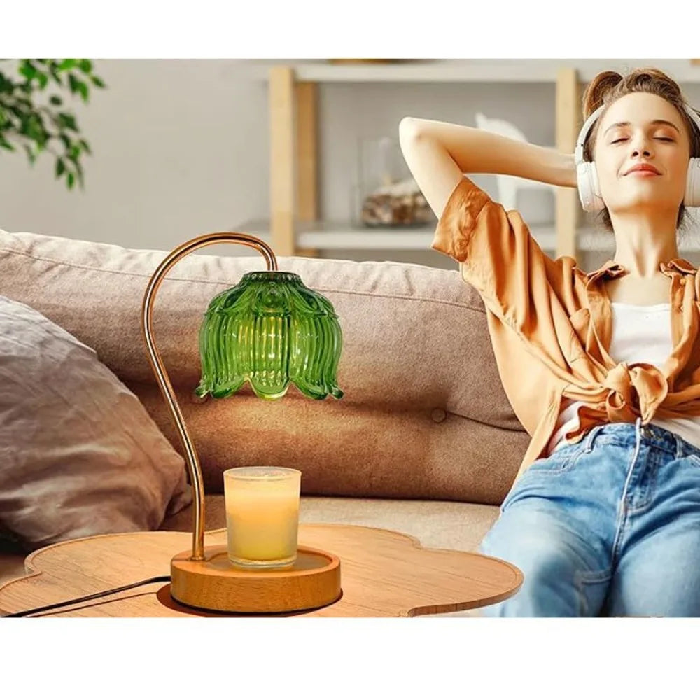 Flower Candle Warmer Lamp with Timer, Dimmable Candle Lamp Warmer, Christmas Birthday Gift, House Warming Decor, For Jar Candles