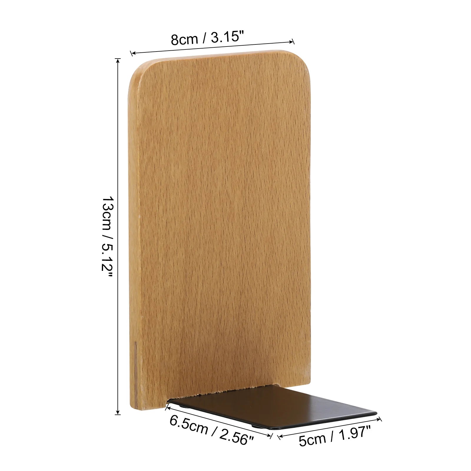 Wood & Metal Desktop Bookends (Set of 2)