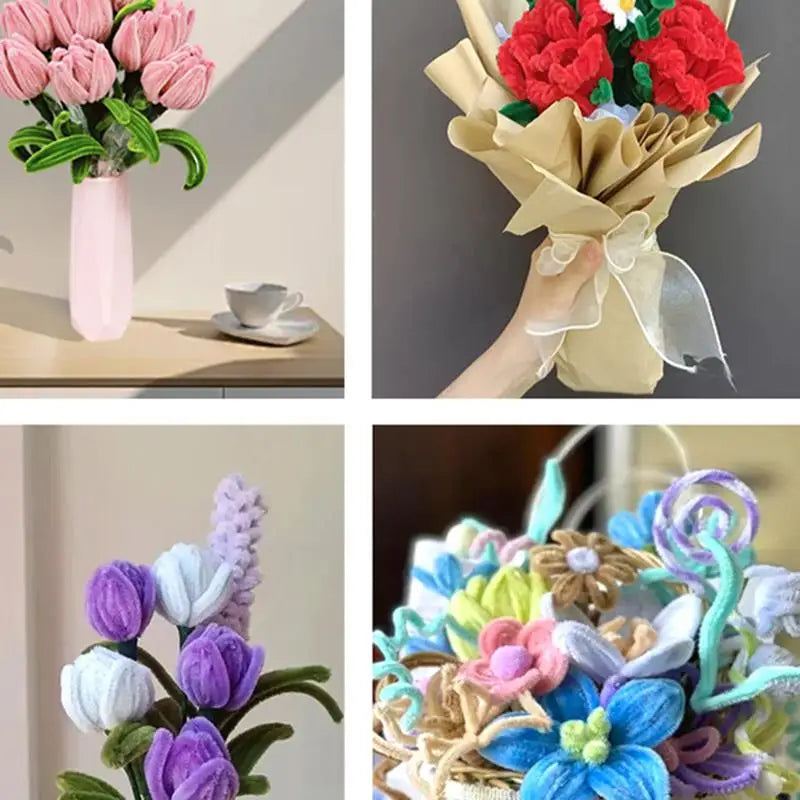 100pcs Colorful Chenille Stems – Soft Pipe Cleaners for DIY Crafts | 30cm Twist Plush Wire Sticks for Kids & Creative Hobbies