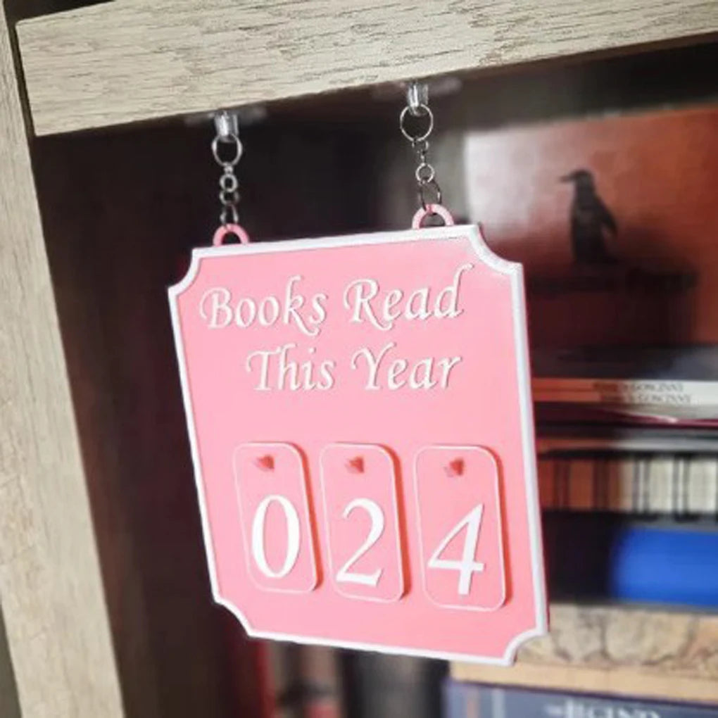 Hanging Bookshelf Counter Bookish Decor Books Read This Year Bookshelf Sign Personalized Book Lover Sign Reading Plan Management