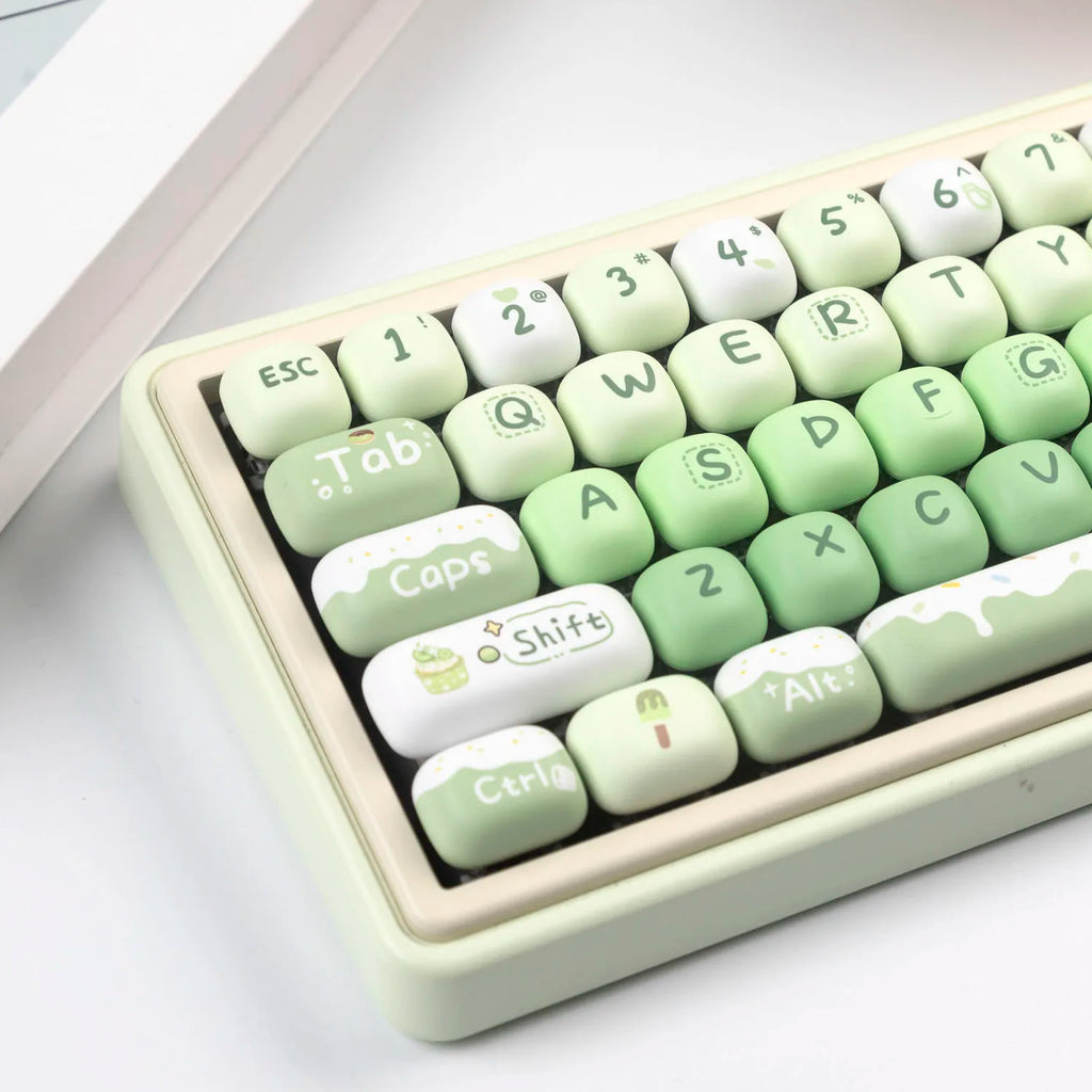 140 Keys Cute Keycaps Cat MOG Keycaps PBT Pink Keys Gift for Girl Cute New Square Thermal Sublimation Mechanical Keyboard 6.25U