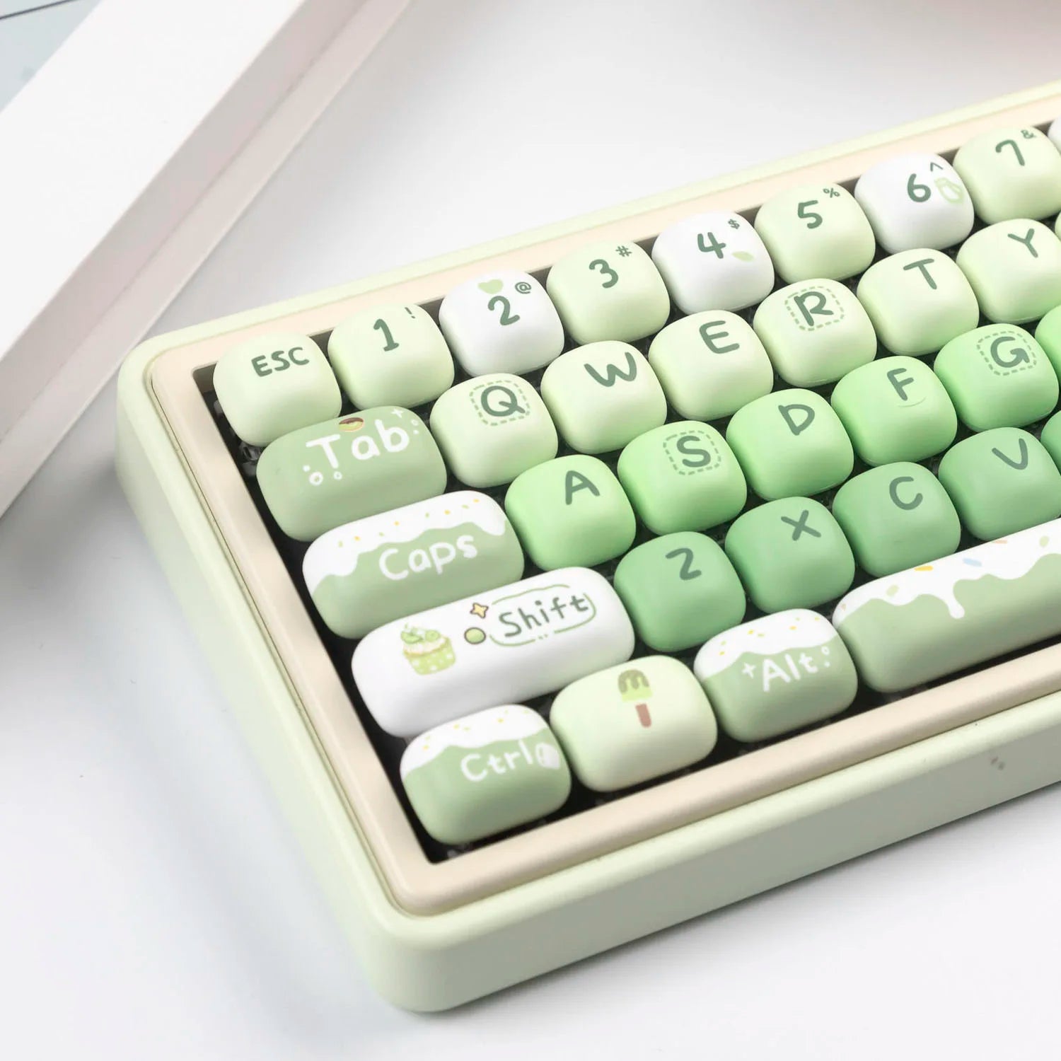 140 Keys Cute Keycaps Cat MOG Keycaps PBT Pink Keys Gift for Girl Cute New Square Thermal Sublimation Mechanical Keyboard 6.25U