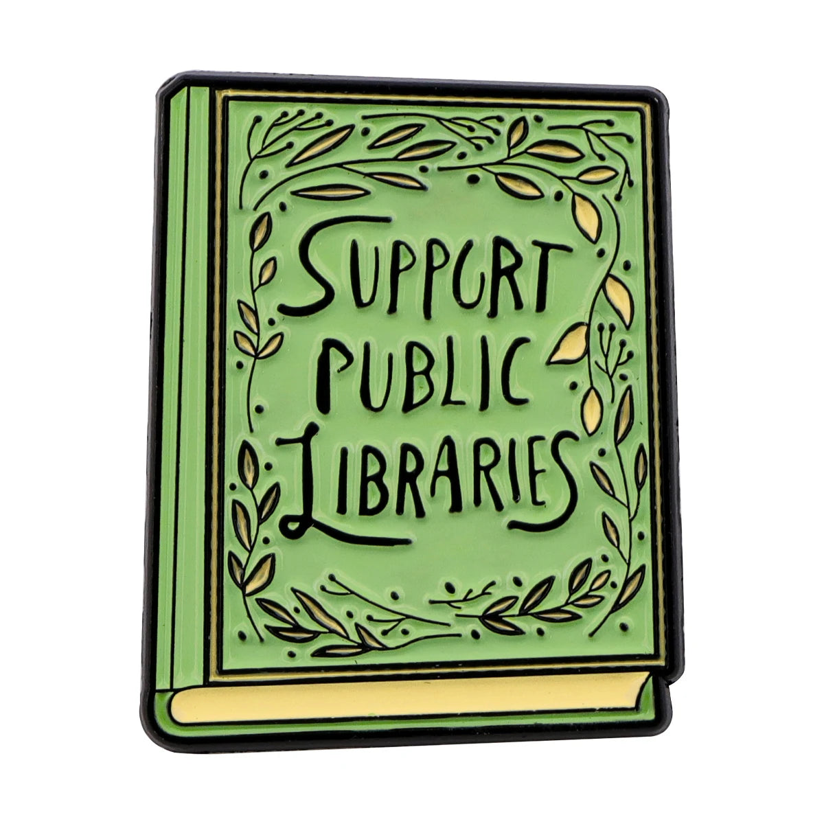 Black Cat Skeleton Book Enamel Pin