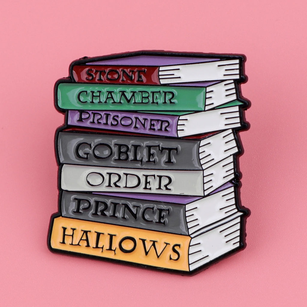 Black Cat Skeleton Book Enamel Pin
