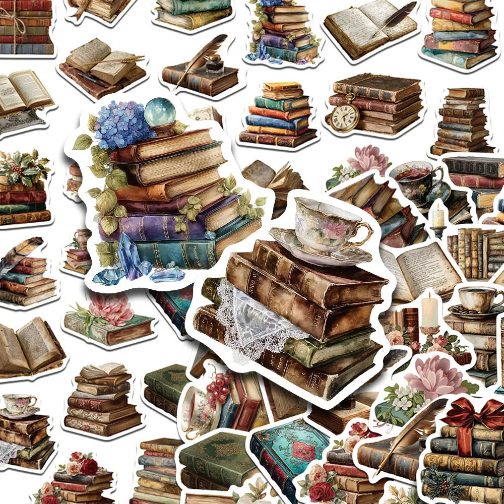 Vintage Book Sticker Decals