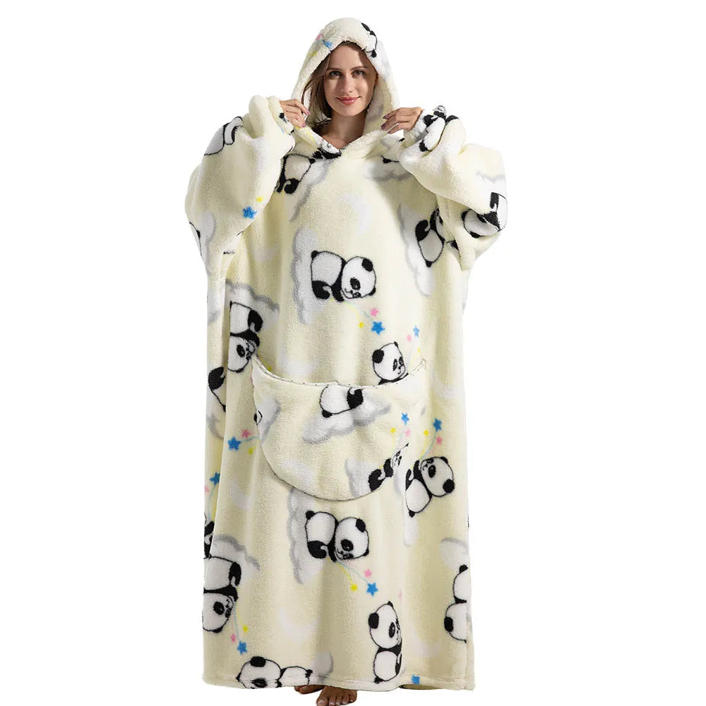 Wearable Sherpa Fleece Blanket Hoodie