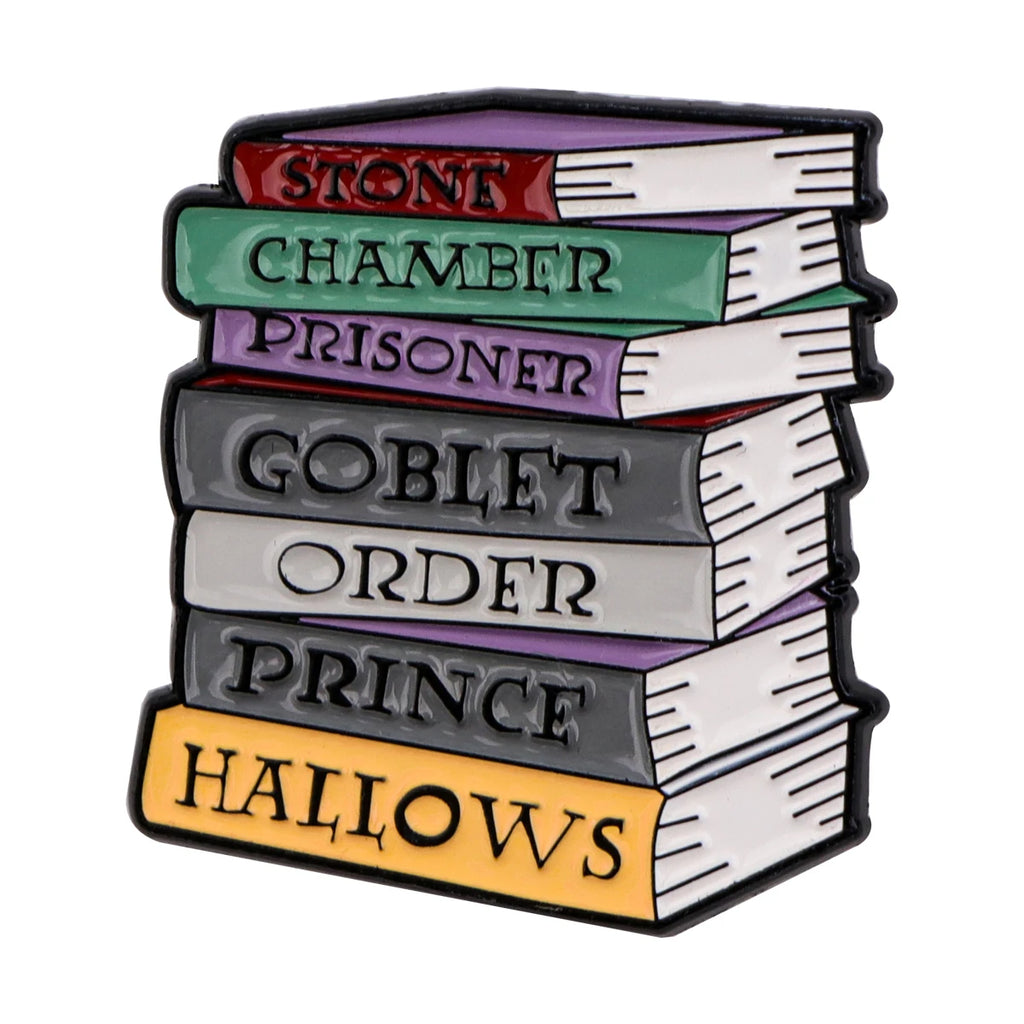 Black Cat Skeleton Book Enamel Pin