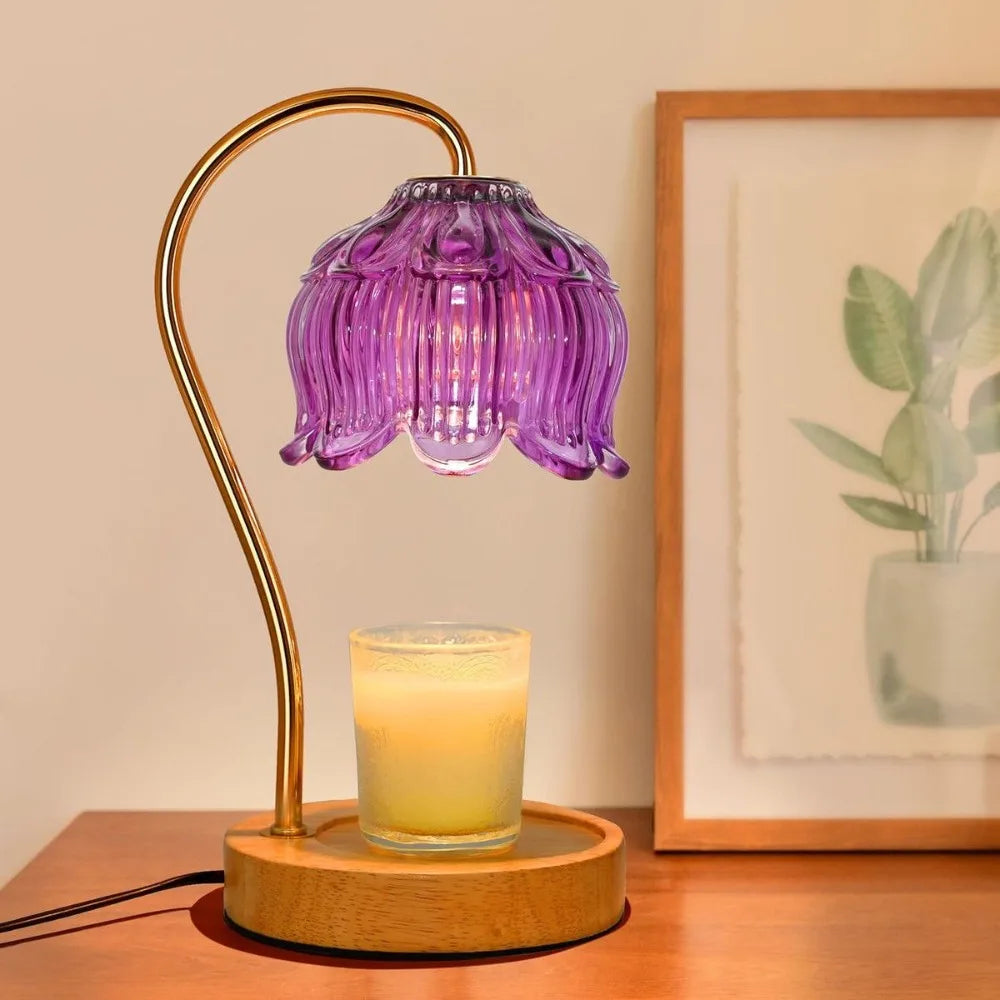 Flower Candle Warmer Lamp with Timer, Dimmable Candle Lamp Warmer, Christmas Birthday Gift, House Warming Decor, For Jar Candles