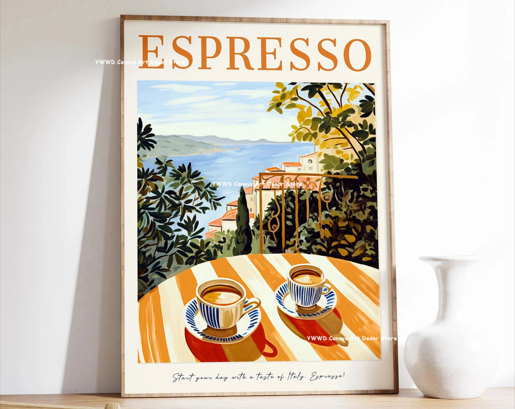Buongiorno Espresso Canvas Print What Is Tea Food and Beverage Kitchen Wall Art Poster for Modern Living Room Home Decor