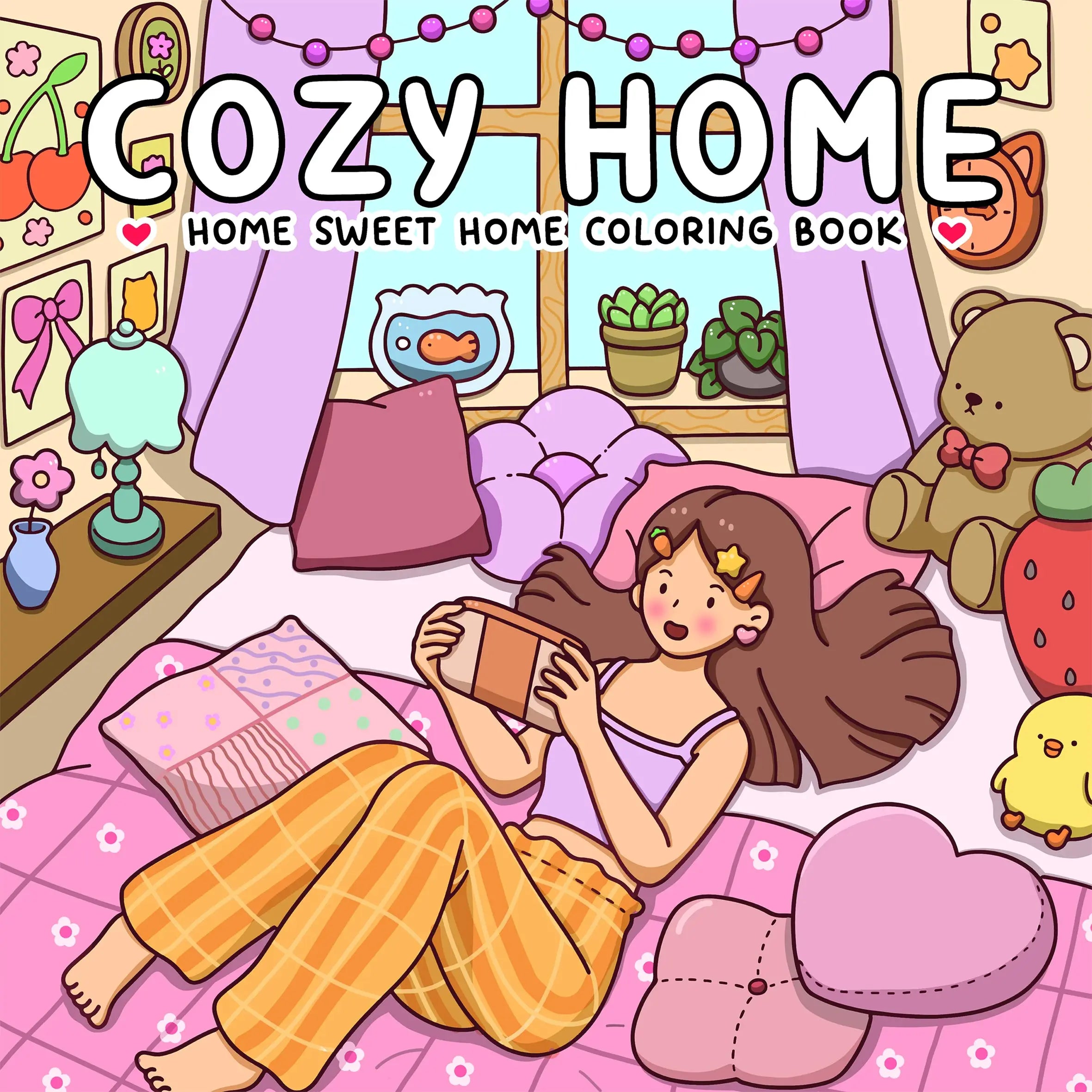 COZY HOME: Coloring Book for Adults Featuring Cute Cozy Daily Activities for Relaxation (Cozy Spaces Coloring)