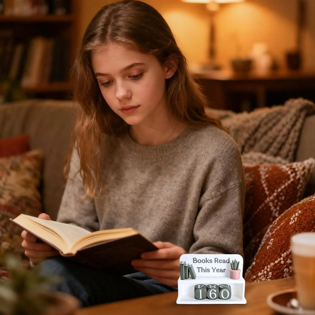 Books Read This Year Counter Bookish Track Shelf Ornament Books Read This Year for Home Librarian Classroom Women Men Kids
