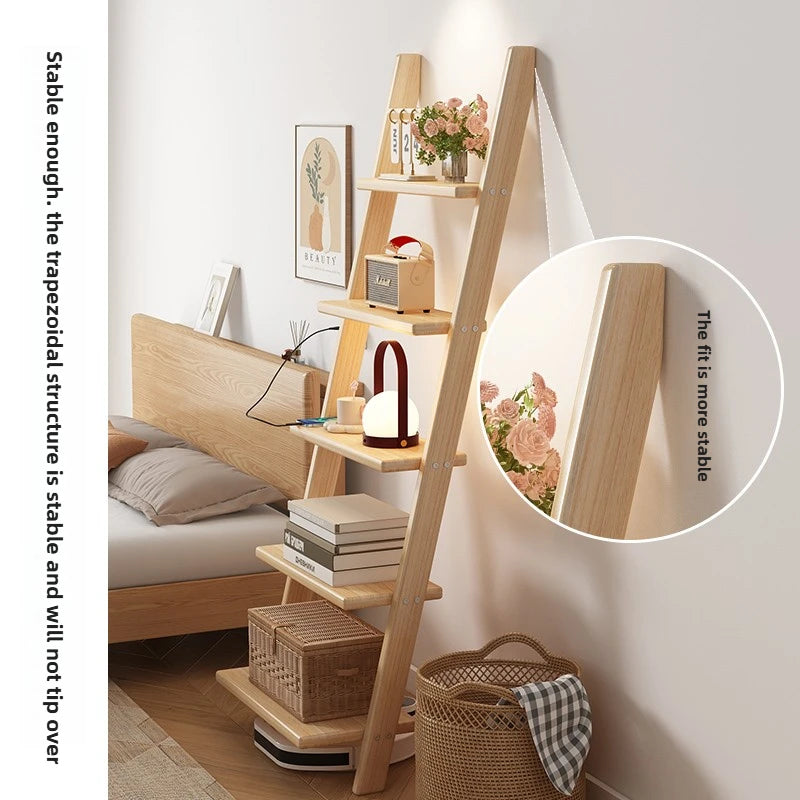 Solid Wood Ladder Shelf Storage Rack