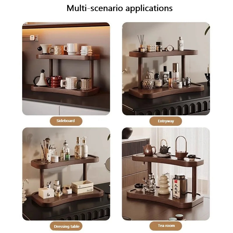 2-Tier Bamboo Vanity & Coffee Bar Organizer