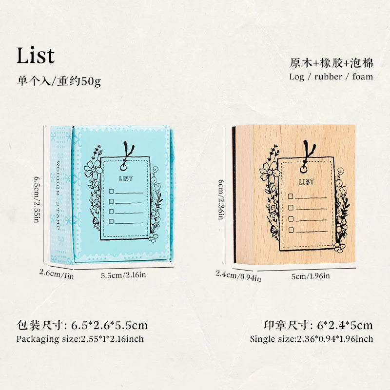 Memo Cat Box Wooden Hand Account Seal Retro Cat Schedule Plan Beech Wood Seal Daily Memo Seal School Supplies Assorted Stamp