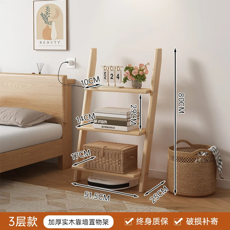 Solid Wood Ladder Shelf Storage Rack