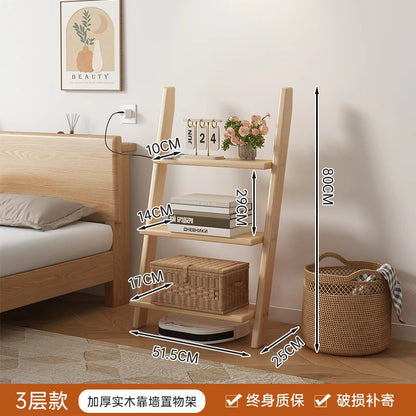 Solid Wood Ladder Shelf Storage Rack