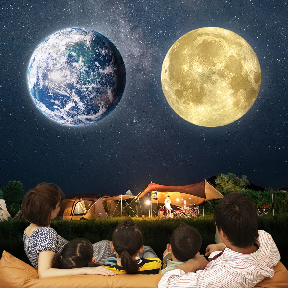 USB Moon & Earth Projection Night Light
