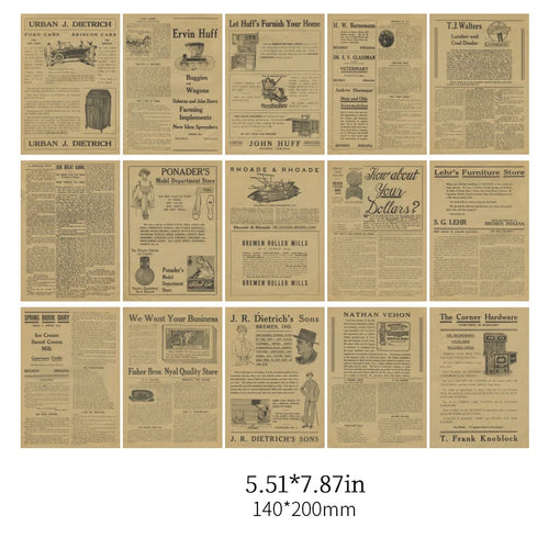 30 Pcs/Pack Vintage Large Size Material Paper Decorative Scrapbooking Diary Album Background Paper Diy Junk Journal Supplies