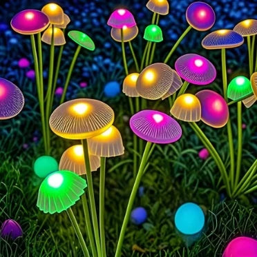 Solar Garden Lights Dual Mode LED – Solar Mushroom Lights Waterproof Jellyfish Decor for Yard, Patio & Pathway Ambiance