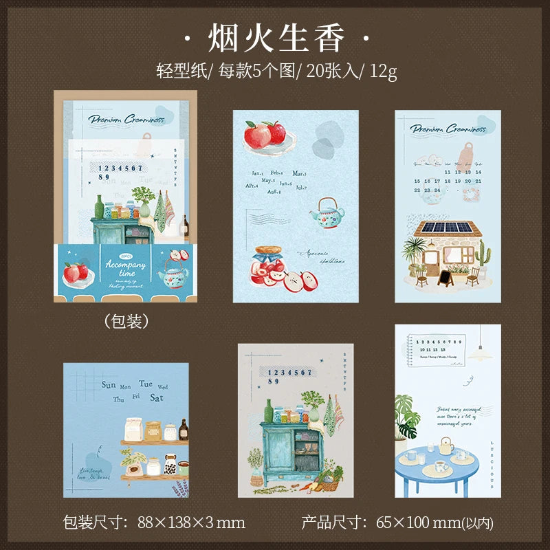 Journal GO 20pcs Time with You Note Pads Creative Warm Journaling Scrapbook Decorative Material Paper Stationery Notes